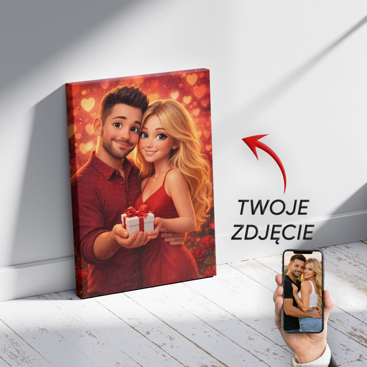 „Miłość jak z bajki” – Portret Pary w Stylu Pixar 3D